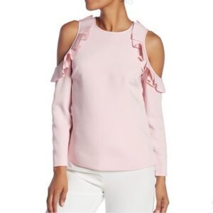 Ted Baker Ruffled Cold Shoulder Top Dusty Pink TB2